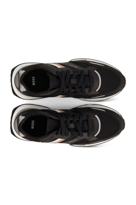 sneakers Hugo Boss effen synthetisch zwart
