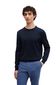Hugo Boss trui ronde hals donkerblauw effen merinowol