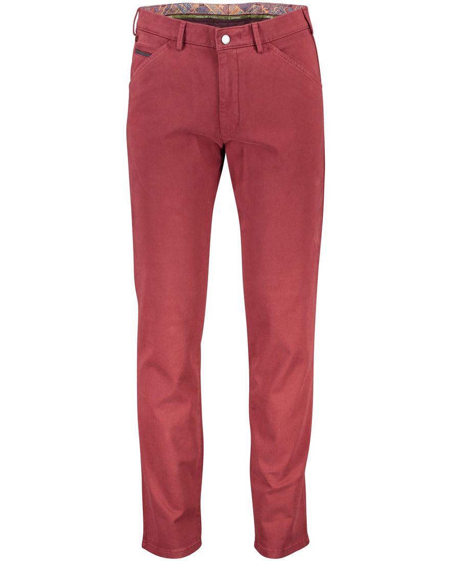Meyer Chino katoenen broek model Chicago rood effen katoen