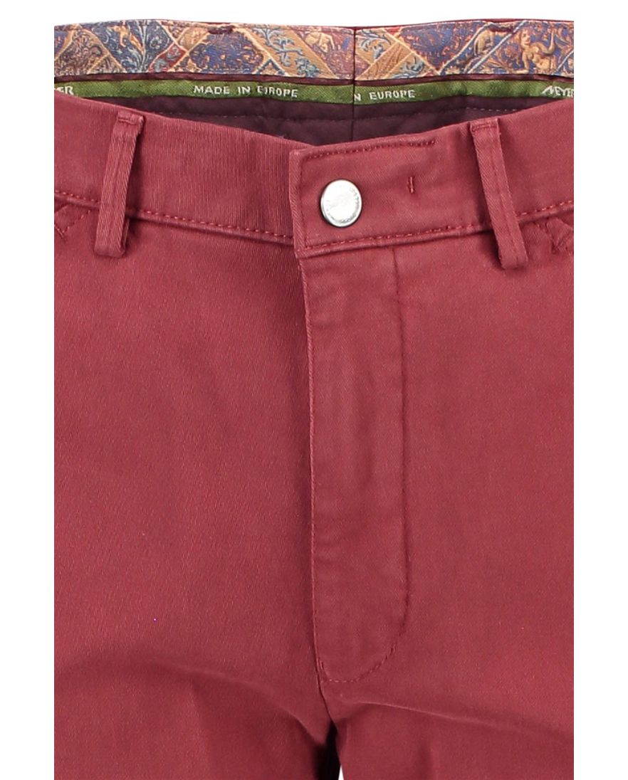 Meyer Chino katoenen broek model Chicago rood effen katoen