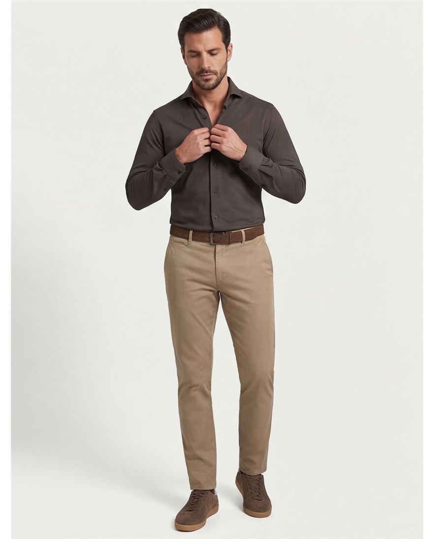 John Miller business overhemd slim fit groen effen