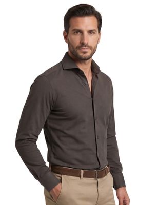 John Miller John Miller business overhemd slim fit groen effen