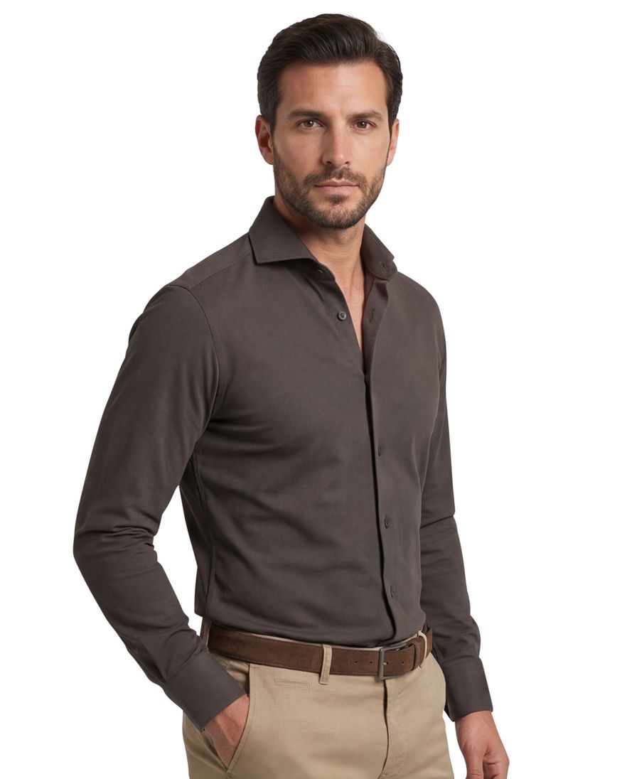 John Miller business overhemd slim fit groen effen