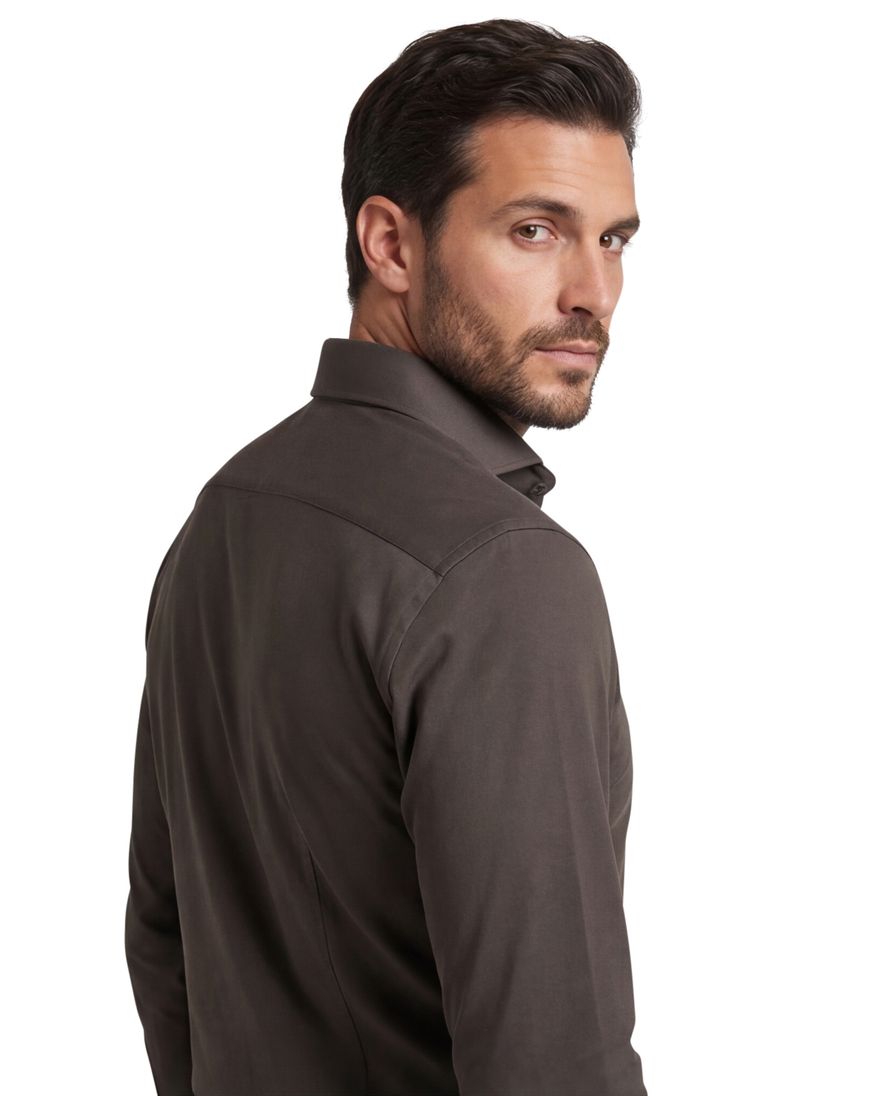 John Miller business overhemd slim fit groen effen