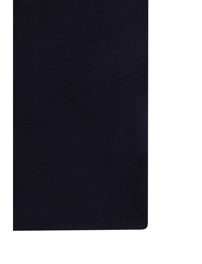 Ledub overhemd mouwlengte 7 donkerblauw effen katoen normale fit