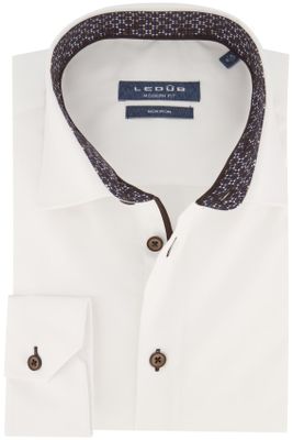 Ledub Ledub overhemd ml7 effen wit normale fit