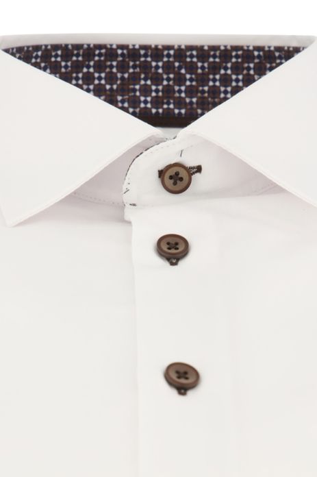 Ledub overhemd mouwlengte 7 normale fit wit