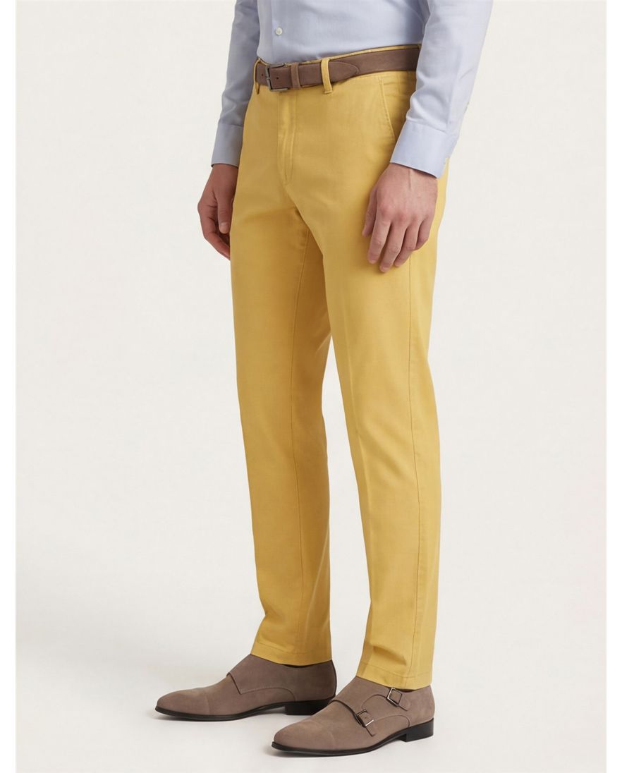 M.E.N.S. katoenen broek geel uni