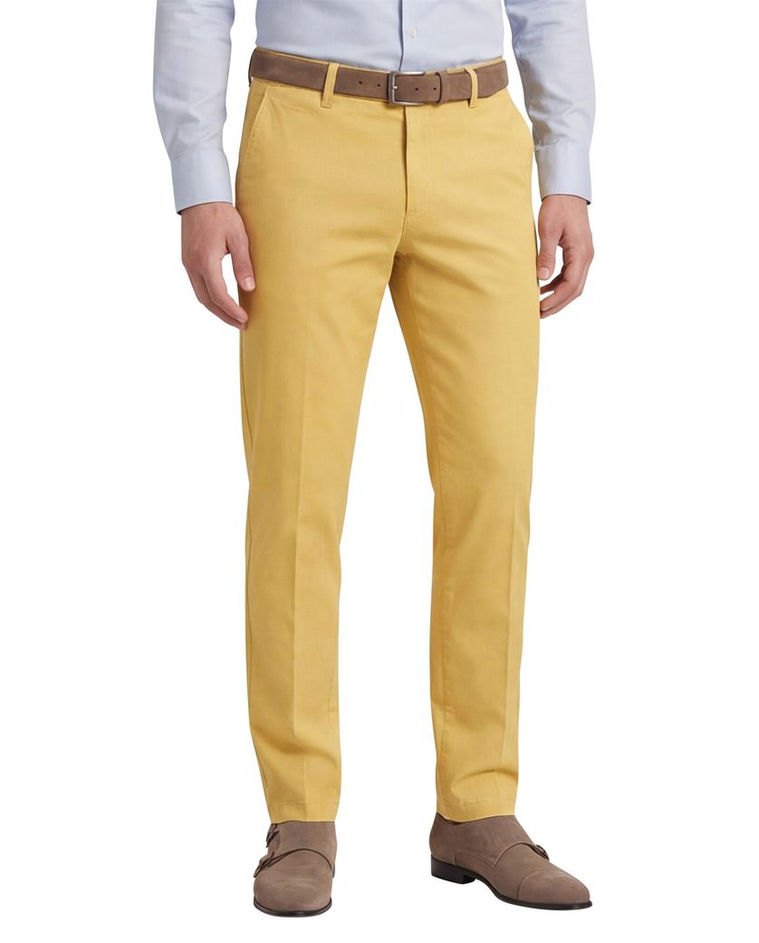 Geel effen M.E.N.S. katoenen broek