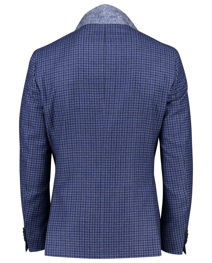 Dressler colbert blauw geruit slim fit