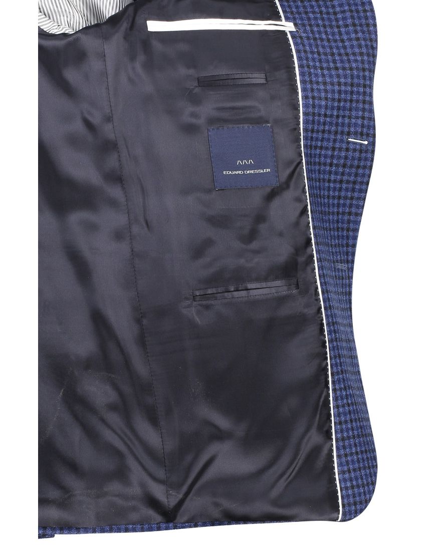 Dressler colbert blauw geruit slim fit