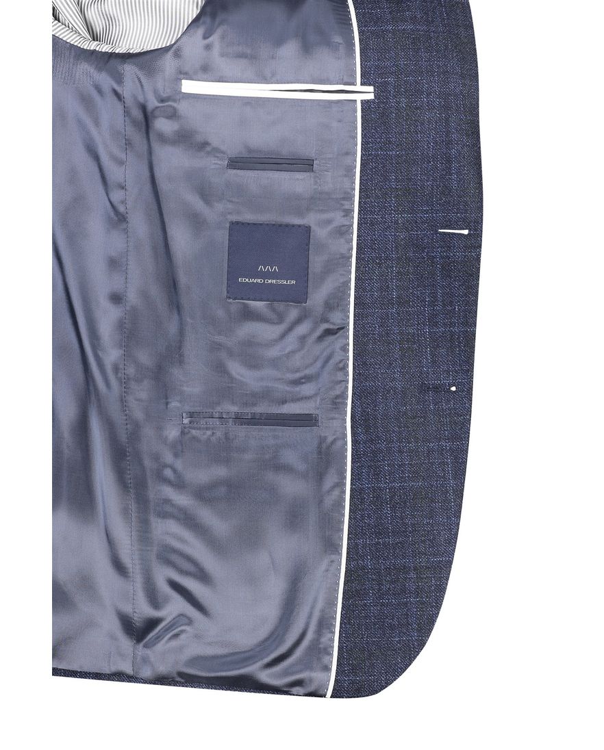 Dressler colbert donkerblauw geruit merinowol slim fit