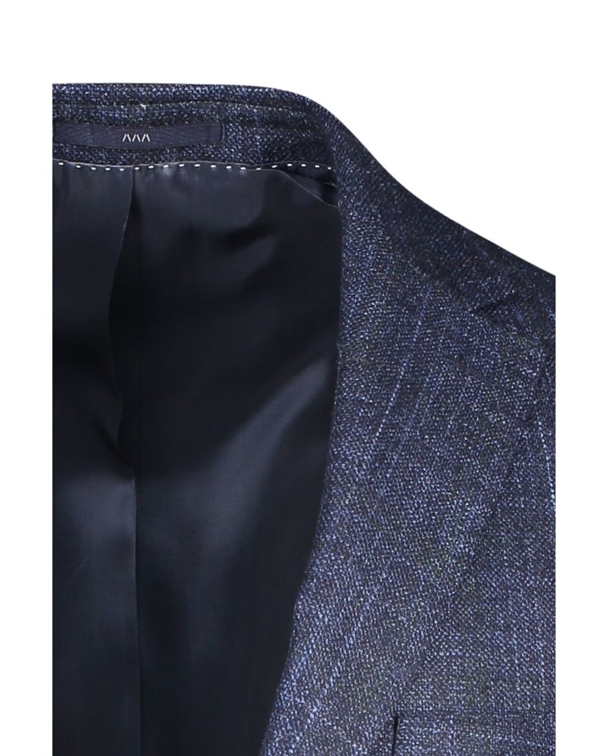 Dressler colbert donkerblauw geruit merinowol slim fit