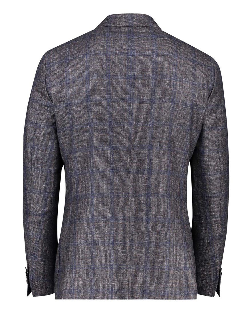 Dressler colbert bruin geruit slim fit