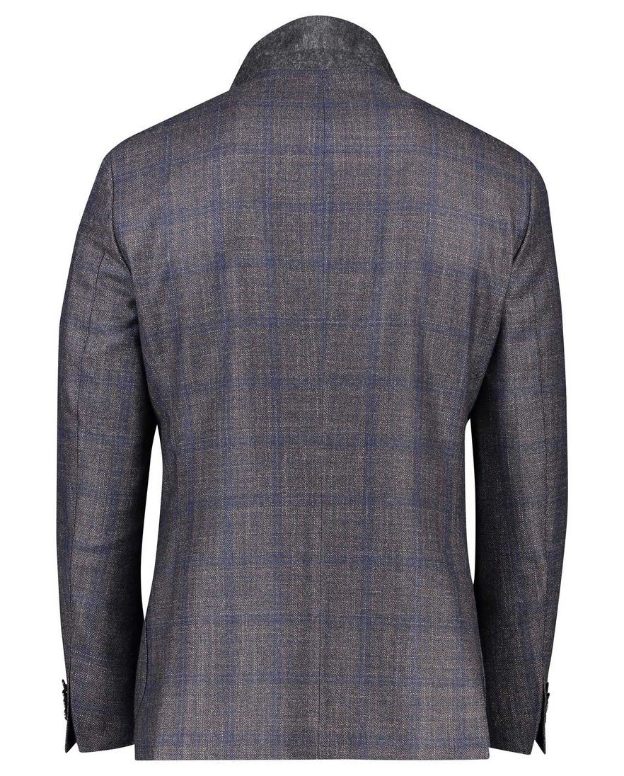 Dressler colbert bruin geruit slim fit