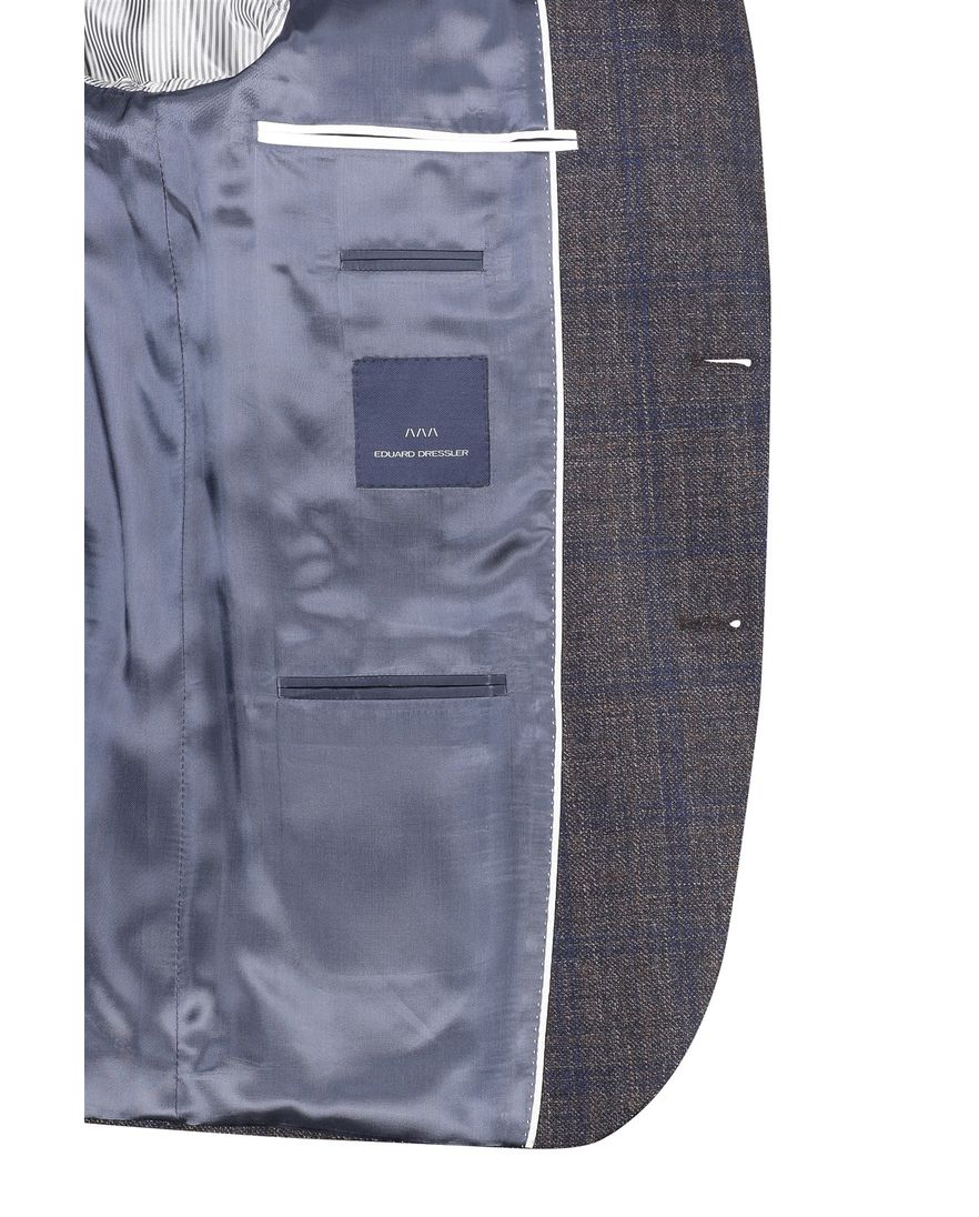 Dressler colbert bruin geruit slim fit