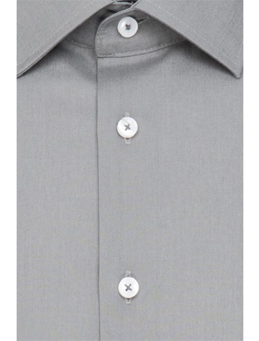 business overhemd Seidensticker grijs effen katoen normale fit