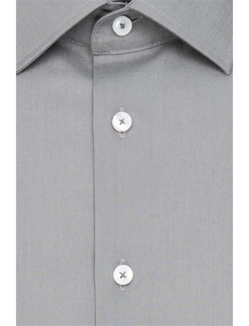 Seidensticker business overhemd grijs effen katoen Regular