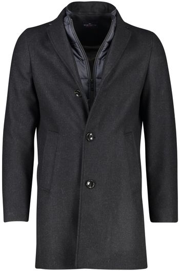 Portofino Portofino winterjas grijs uni normale fit halflang