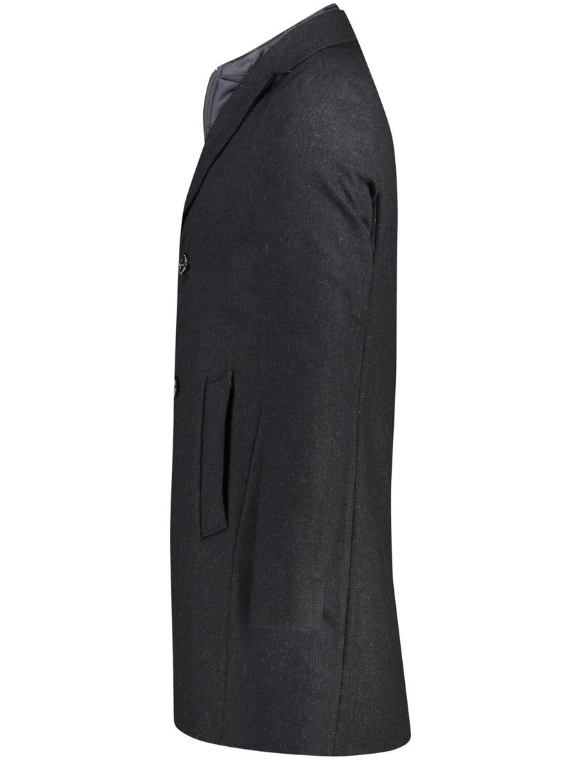 Portofino winterjas grijs uni halflang normale fit