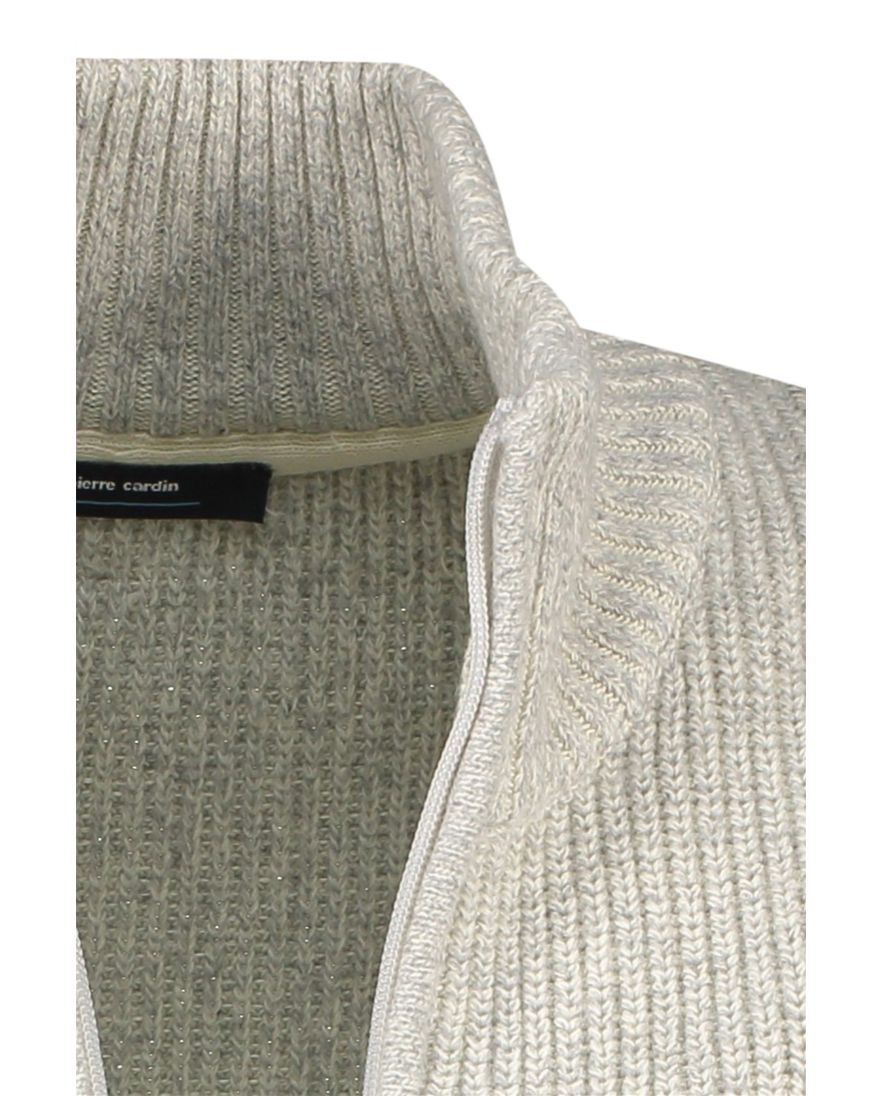 Pierre Cardin vest beige rits gemêleerd katoen
