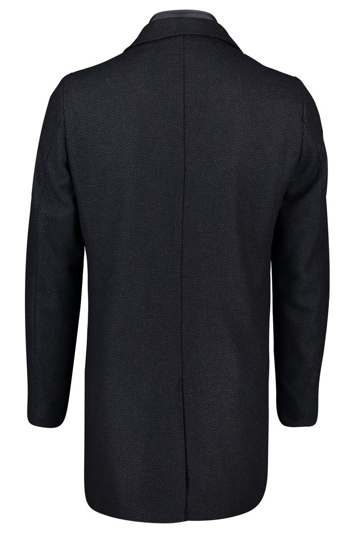 Portofino winterjas rits + knoop normale fit katoen donkerblauw effen