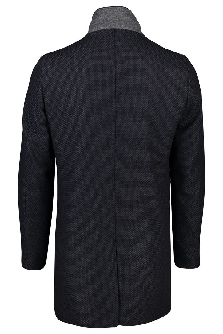 Portofino winterjas rits + knoop normale fit katoen donkerblauw effen