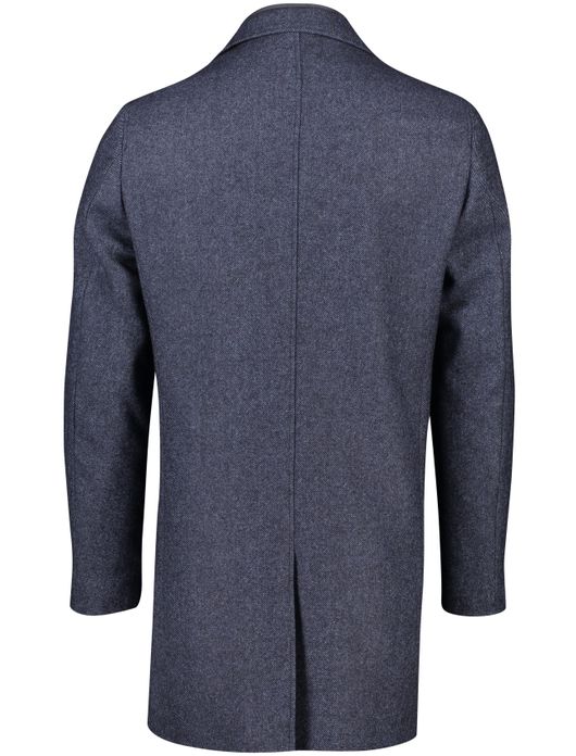 tussenjas Portofino donkerblauw normale fit effen rits + knoop