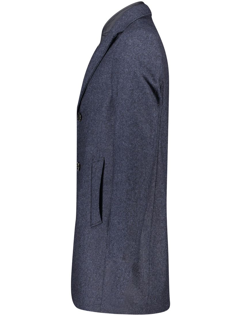 Portofino tussenjas donkerblauw normale fit effen rits + knoop