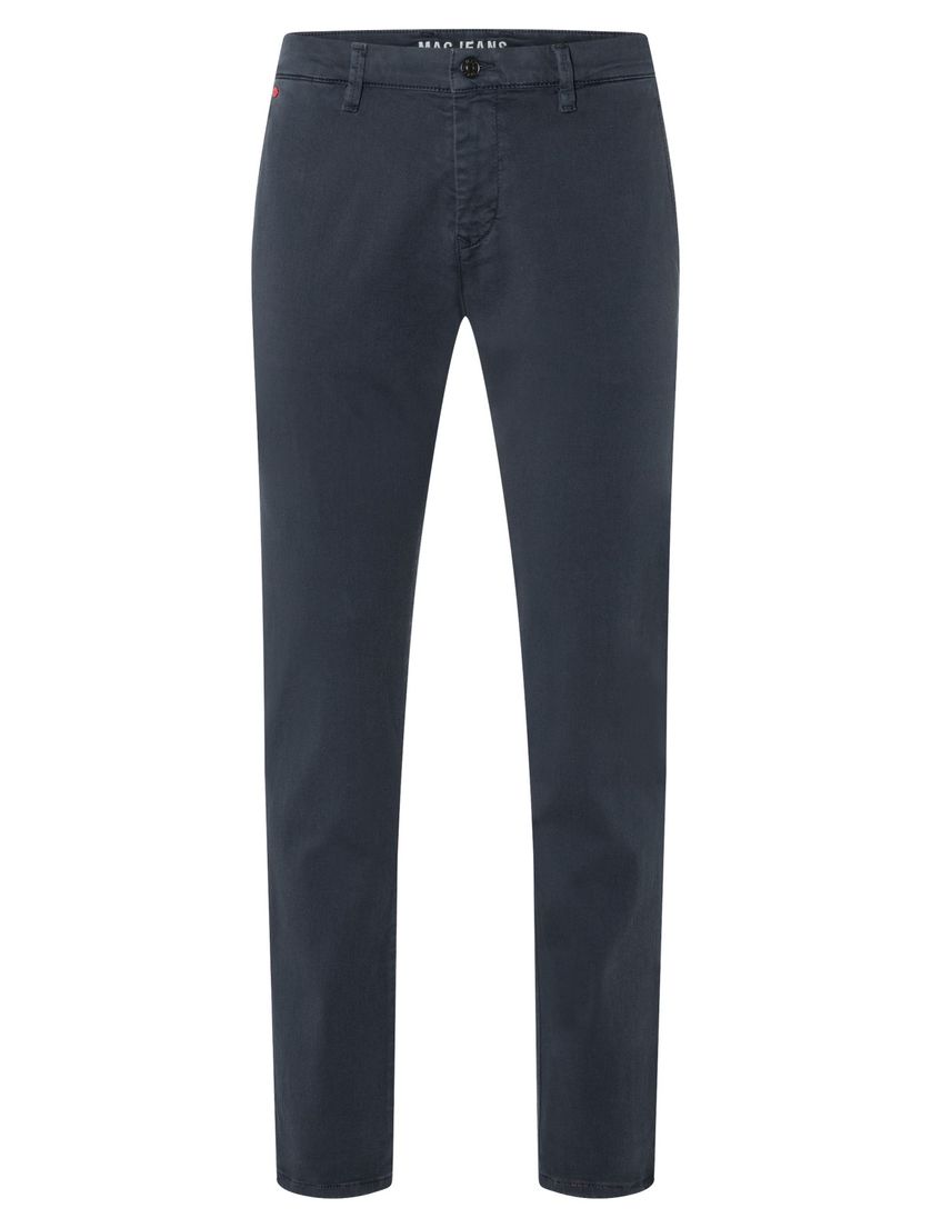 Mac katoenen broek blauw effen katoen