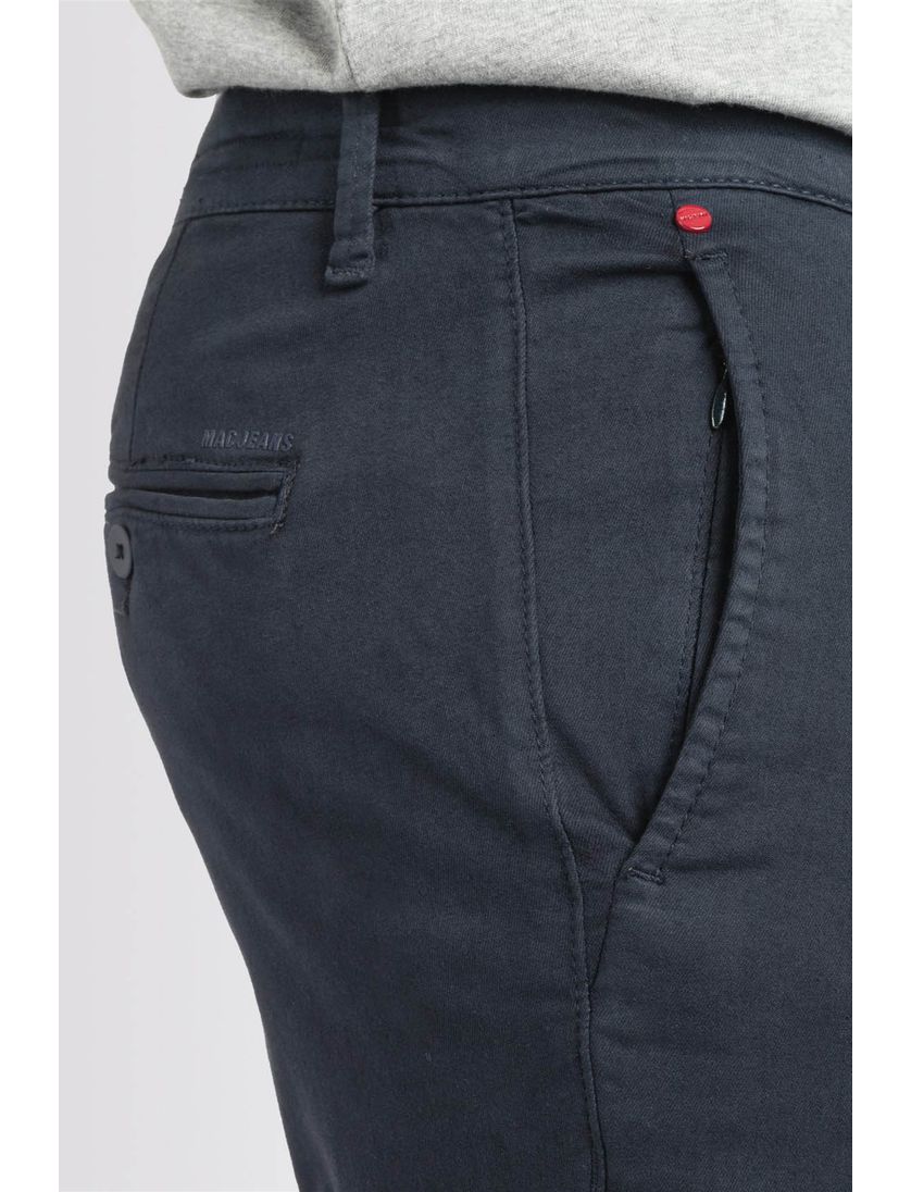 Mac katoenen broek blauw effen katoen