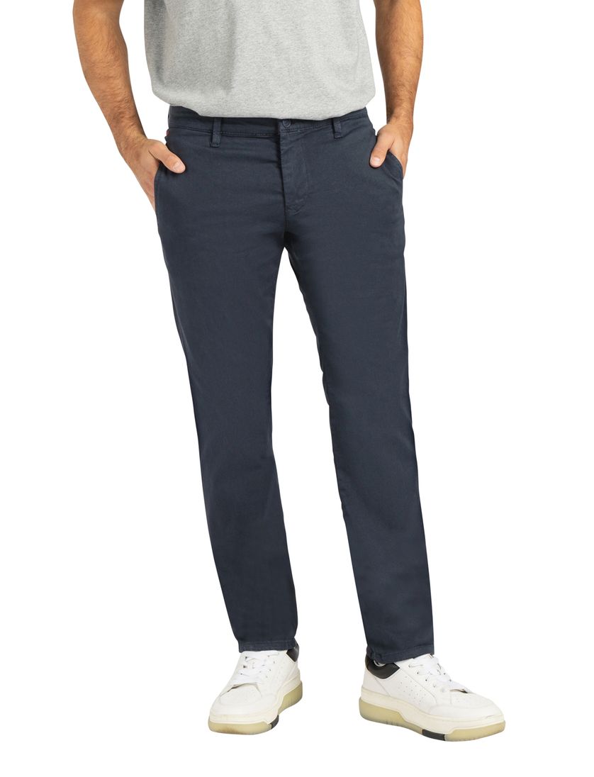 Mac katoenen broek blauw effen katoen