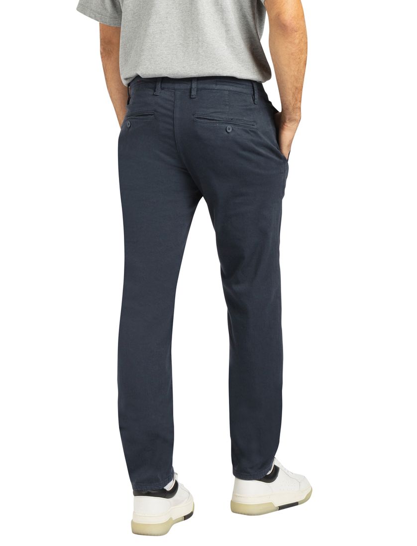 Mac katoenen broek blauw effen katoen