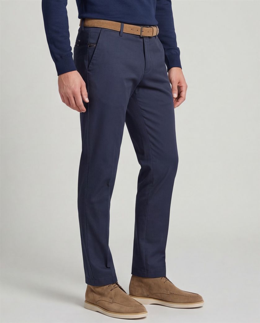 Vanguard jeans donkerblauw effen katoen