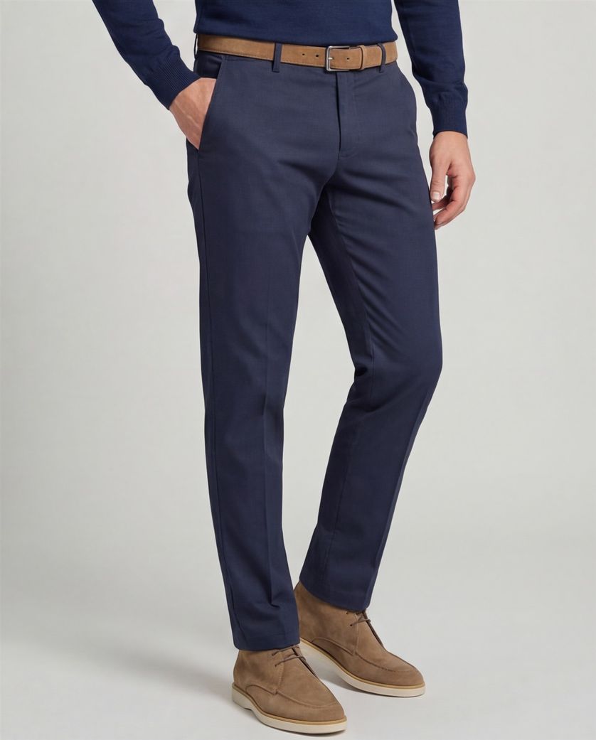 Vanguard jeans donkerblauw effen katoen