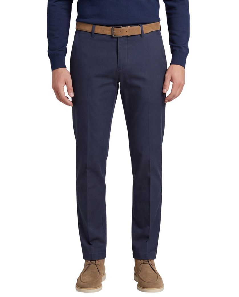 Vanguard jeans donkerblauw effen katoen