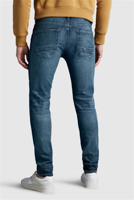 jeans Cast Iron blauw effen denim