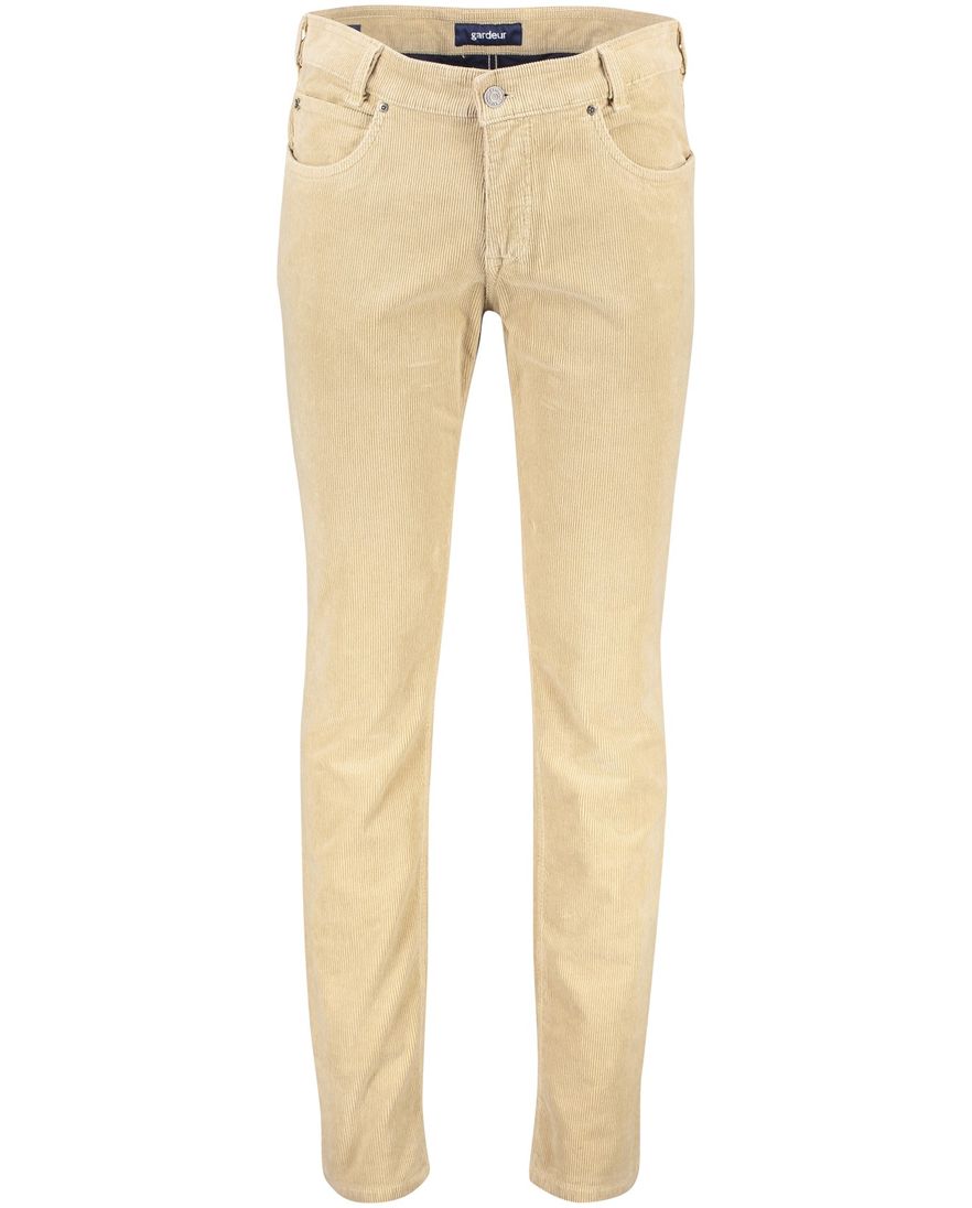 Gardeur jeans beige effen corduroy