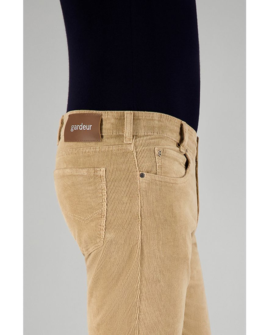 Gardeur jeans beige effen corduroy