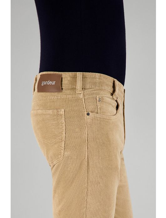 jeans Gardeur beige effen corduroy