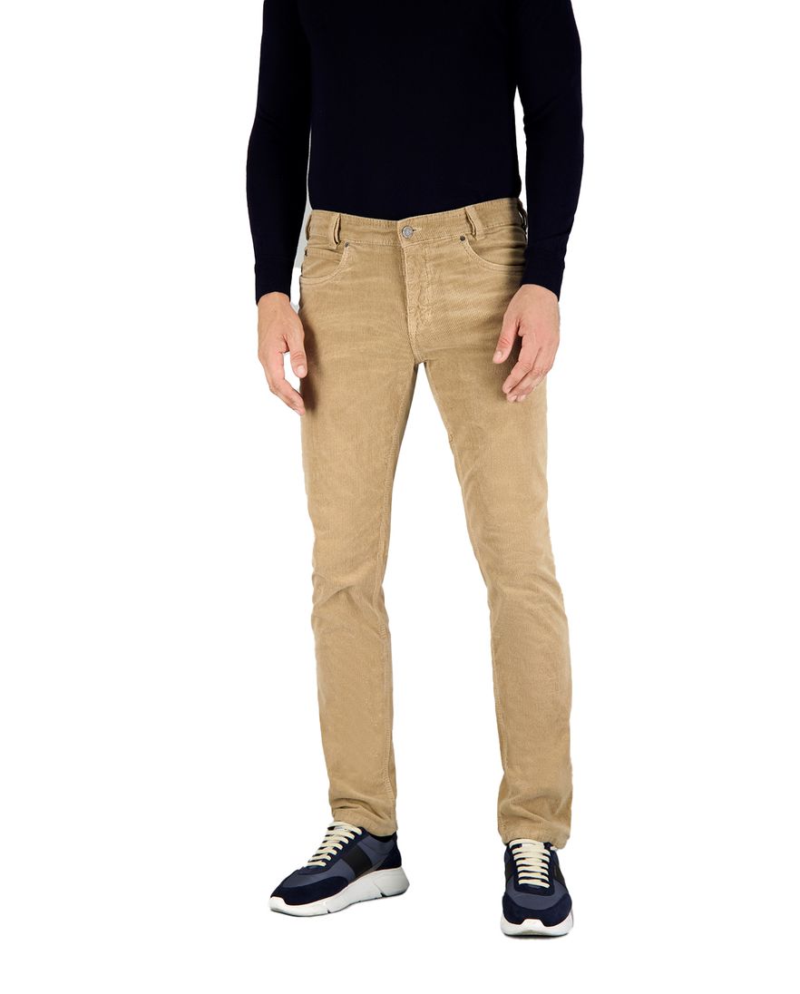 Gardeur jeans beige effen corduroy