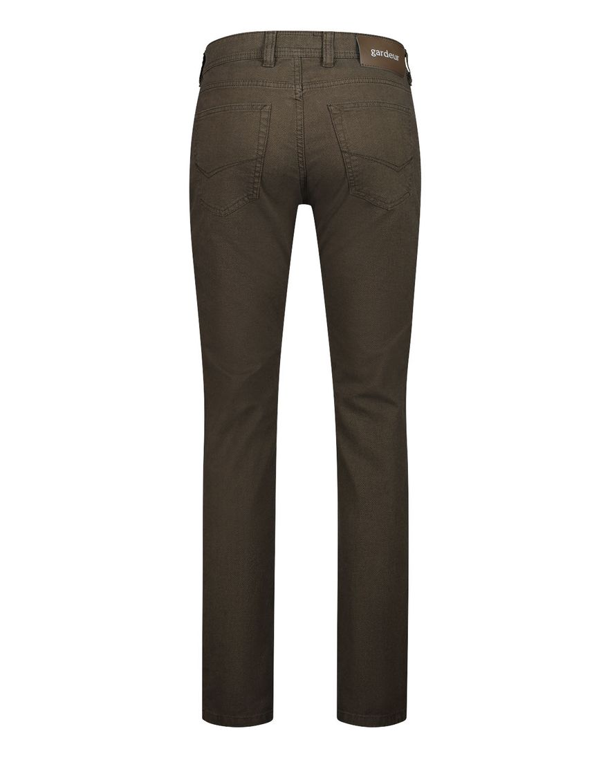 Gardeur jeans model Sandro bruin effen katoen