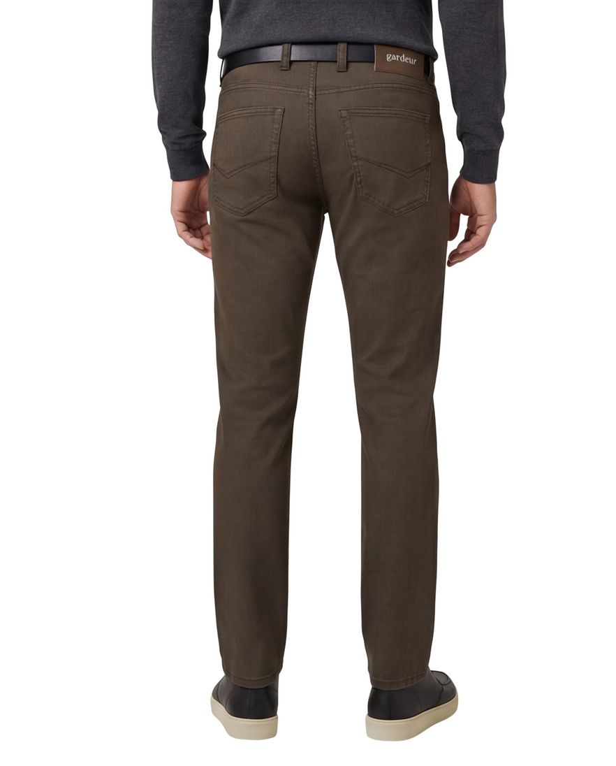 Gardeur jeans model Sandro bruin effen katoen