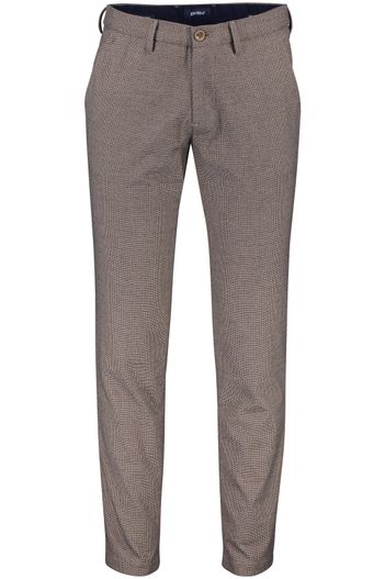 Gardeur Gardeur katoenen broek blauw gemêleerd katoen