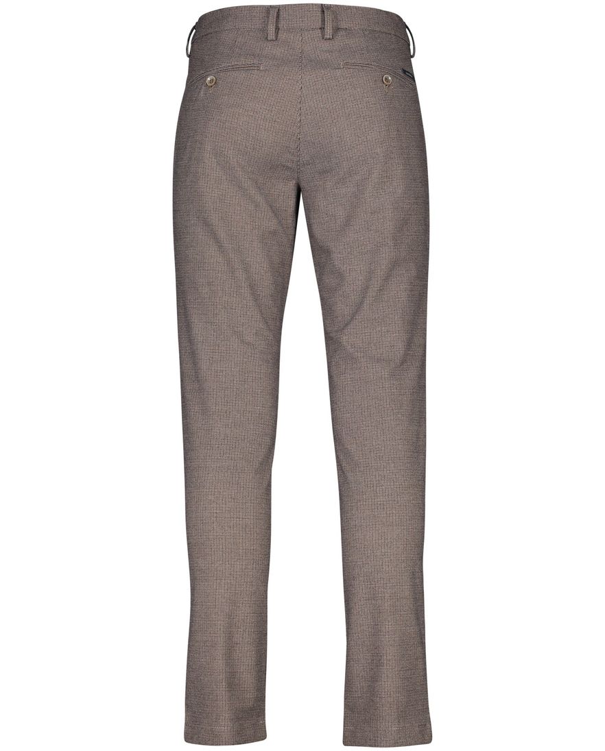 Gardeur Slim Fit broek chino bruin gemêleerd katoen