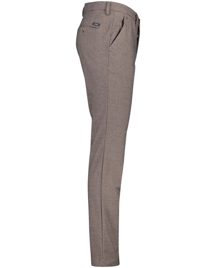 Gardeur Slim Fit broek chino bruin gemêleerd katoen
