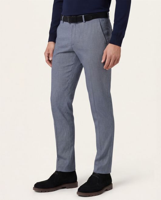 katoenen broek Gardeur Savage blauw geruit