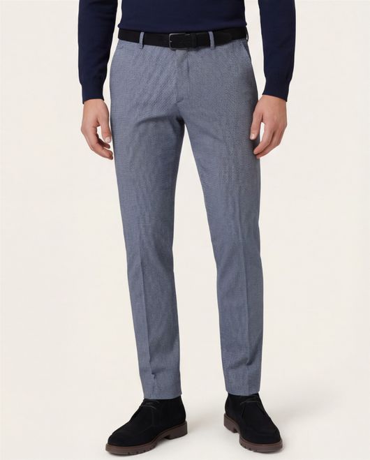 katoenen broek Gardeur Savage blauw geruit