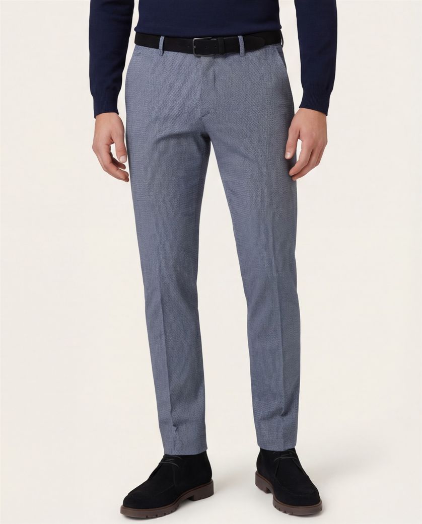 Savage Gardeur katoenen broek blauw gemêleerd