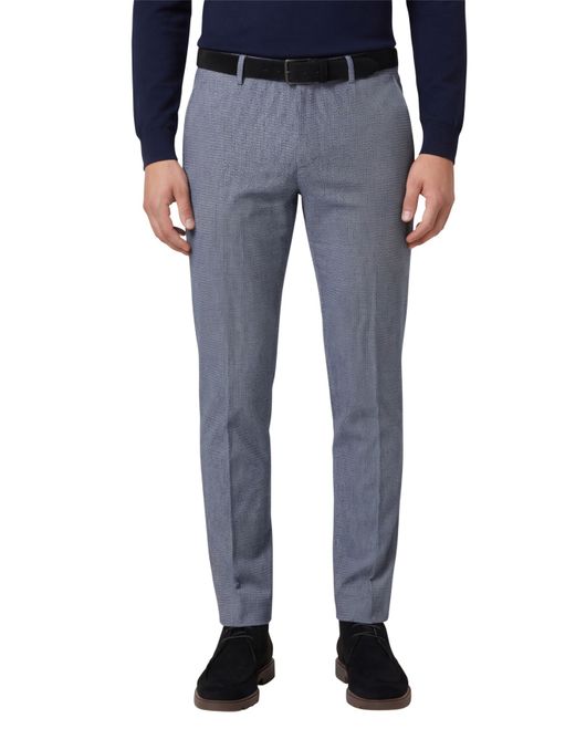 katoenen broek Gardeur Savage blauw geruit